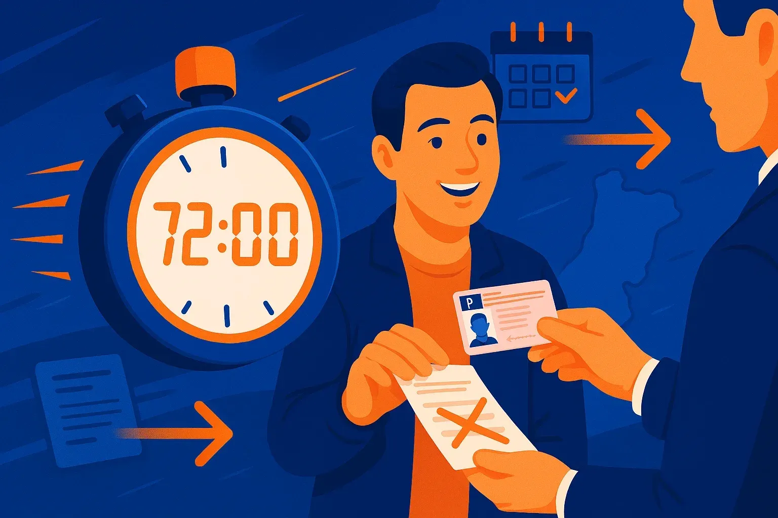 Ilustração carta de condução express em 72h
