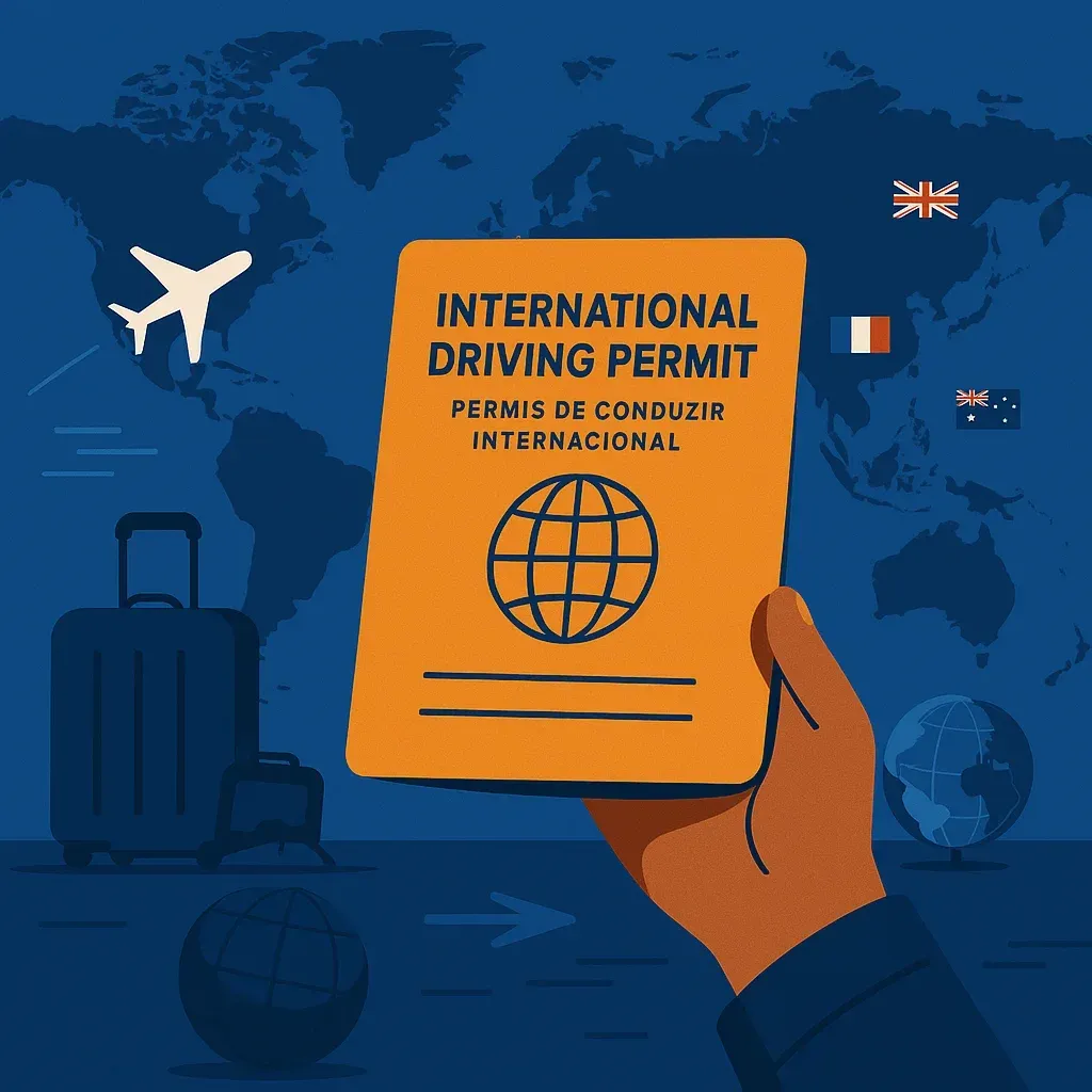 Ilustração carta de condução internacional