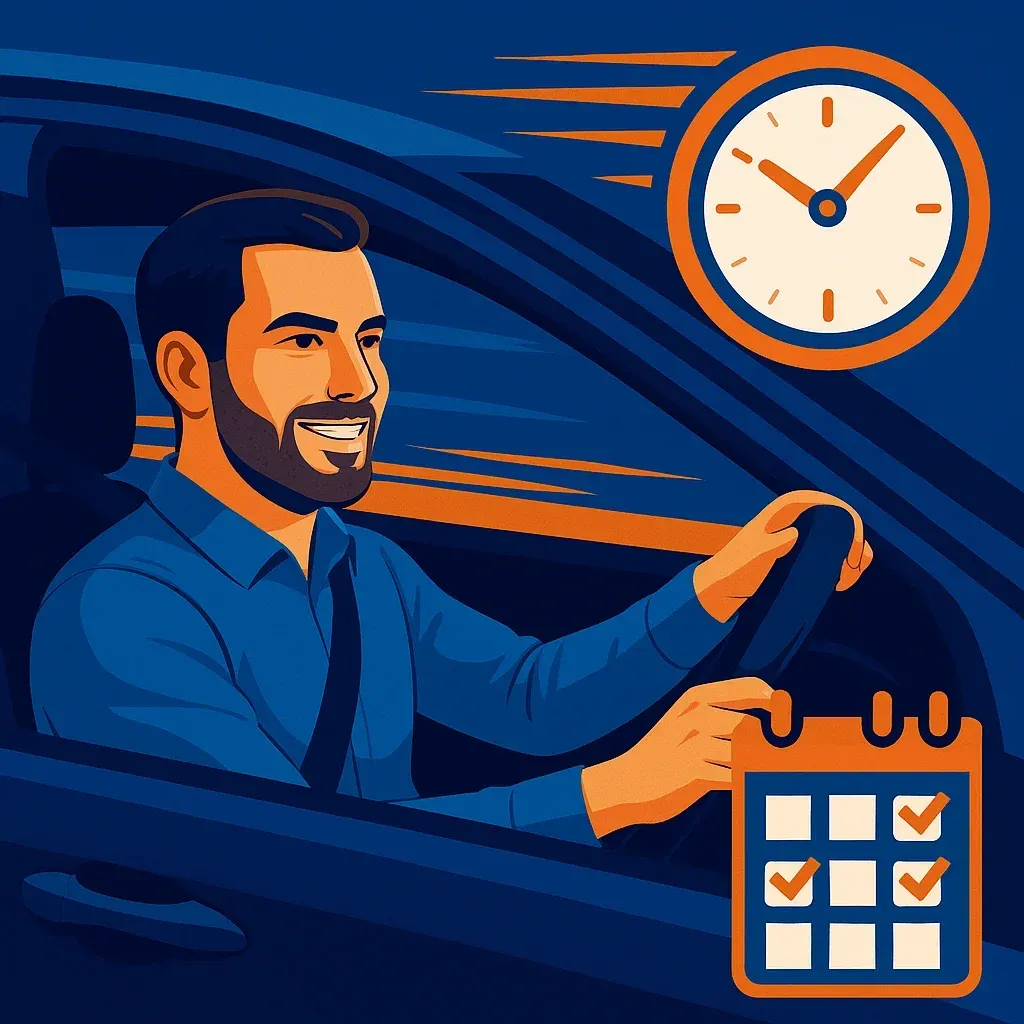 Ilustração carta de condução acelerada