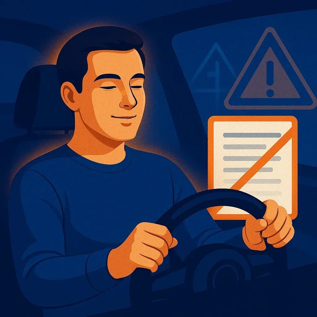 Ilustração carta de condução sem teste teórico